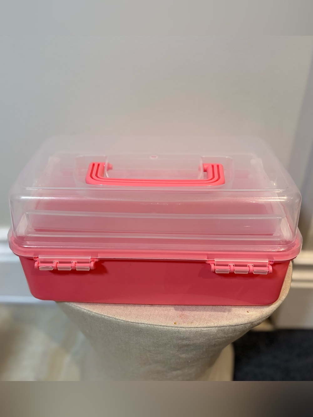 NWT Pink 3-Tier Plastic Craft and Makeup Storage - Picture 3 of 6